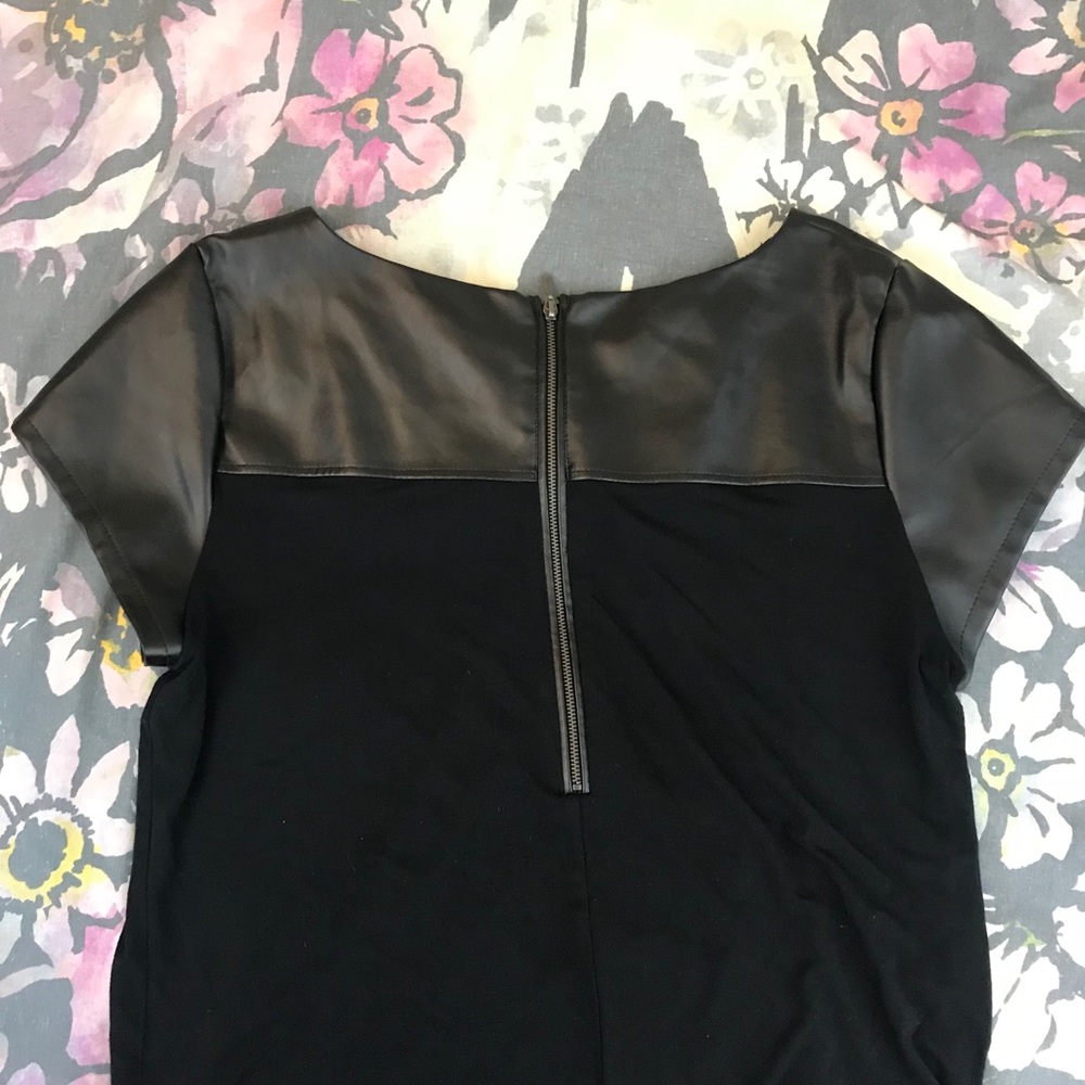 Faux Leather Zippered Top